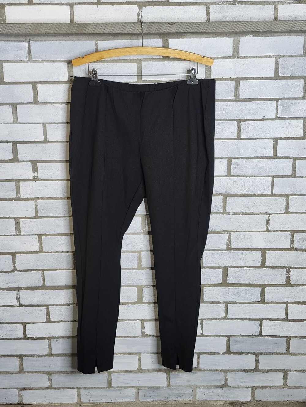 • J. Jill Black Ponte Knit Leggings Womens Plus Size 2X Pull On Front Slits
